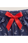 Viskon Lacivert Çapa Desenli Kadın Pijama Altı - Katlı Üst Genel Görünüm | Linay Butik Kadın Ev Giyimi